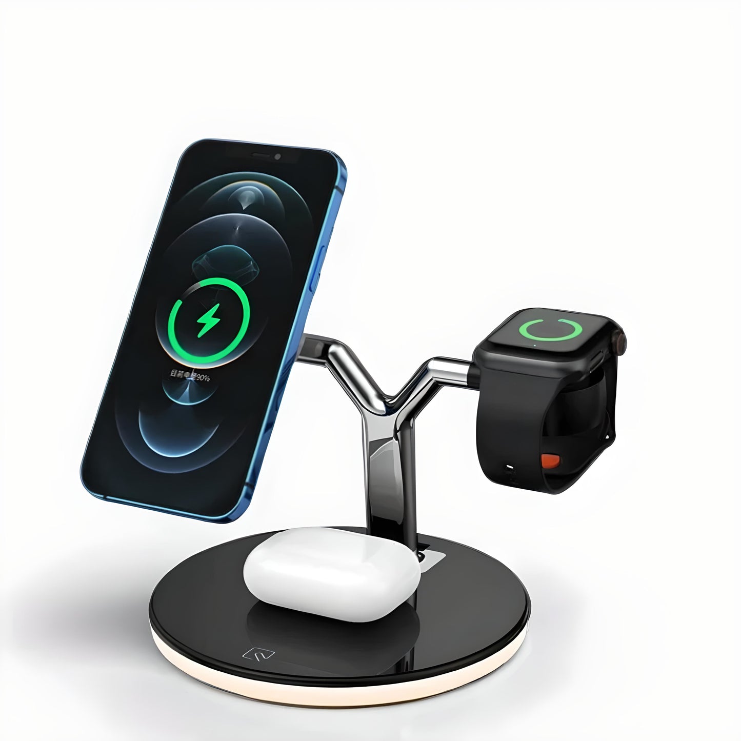 3-in-1 Magnetic Charging Station – 15W Fast Wireless Charger for Apple