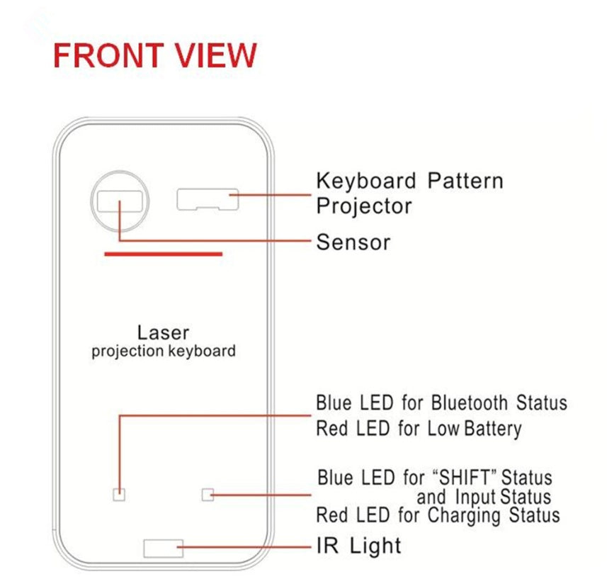 Clavier laser virtuel LEING FST avec fonction Bluetooth et souris