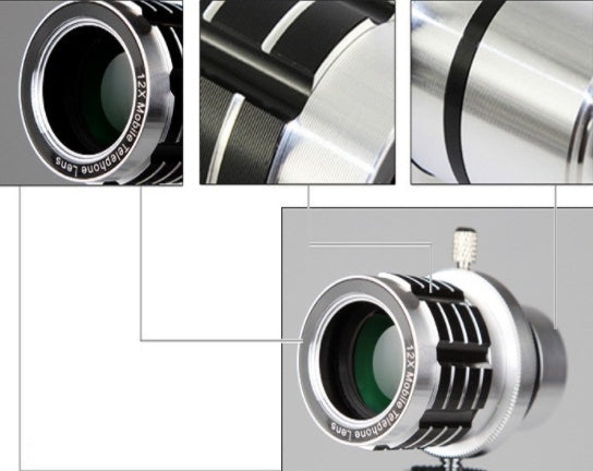 12X Zoom Mobile Telescope Lens with Tripod – Universal Fit