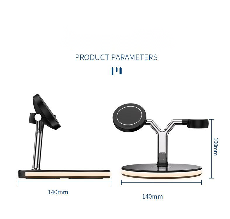 3-in-1 Magnetic Charging Station – 15W Fast Wireless Charger for Apple