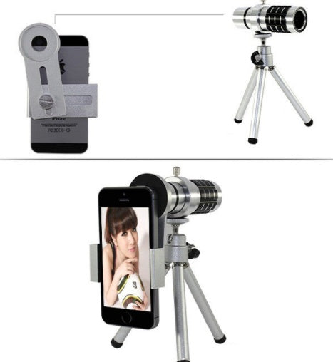 12X Zoom Mobile Telescope Lens with Tripod – Universal Fit