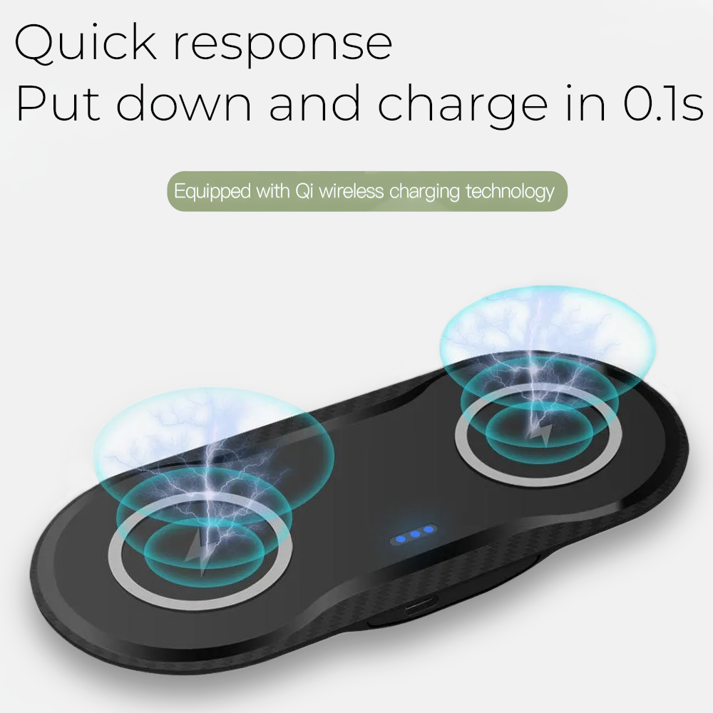 Dual Wireless Charging Station | Fast Charger for Two Phones