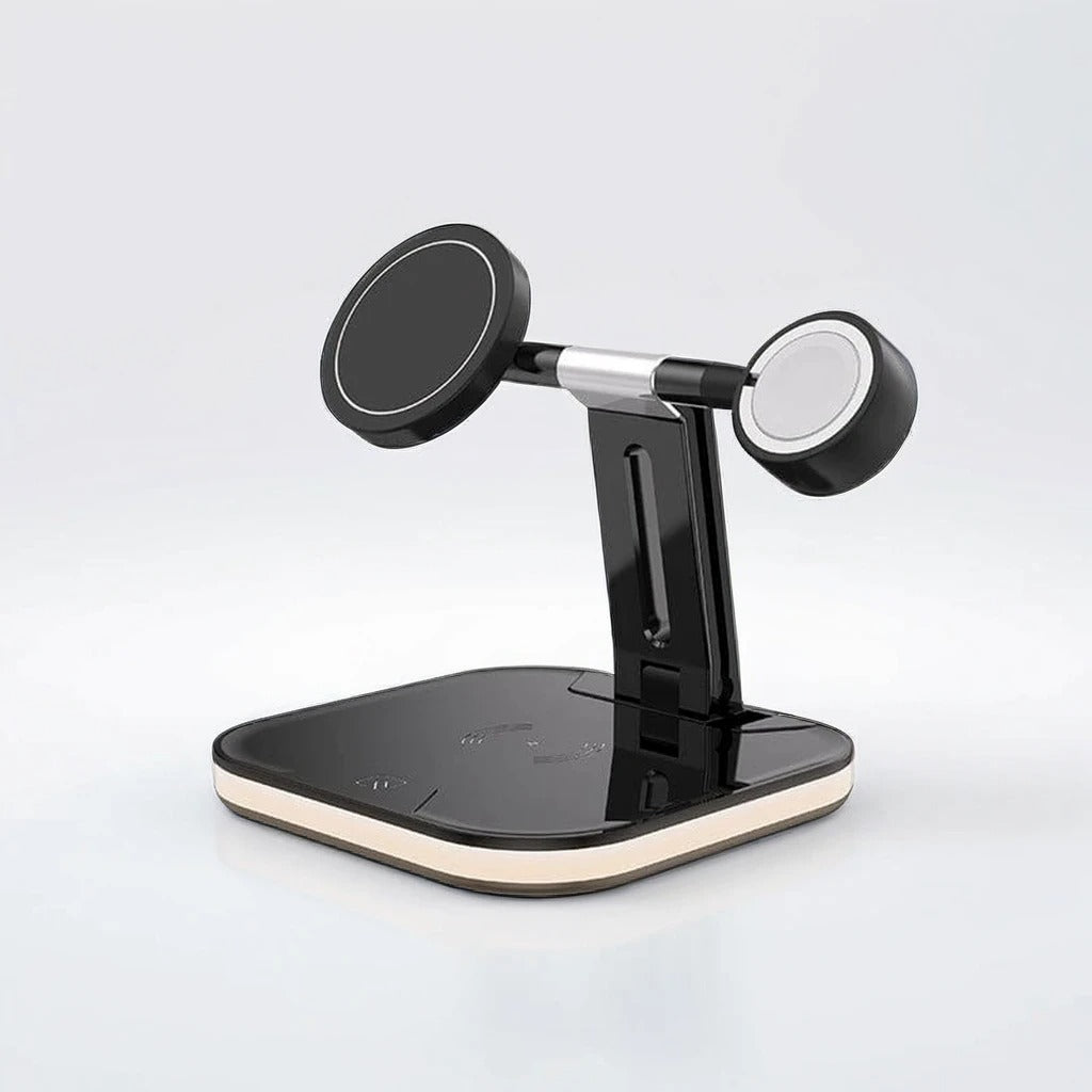 3-in-1 Magnetic Charging Station – 15W Fast Wireless Charger for Apple
