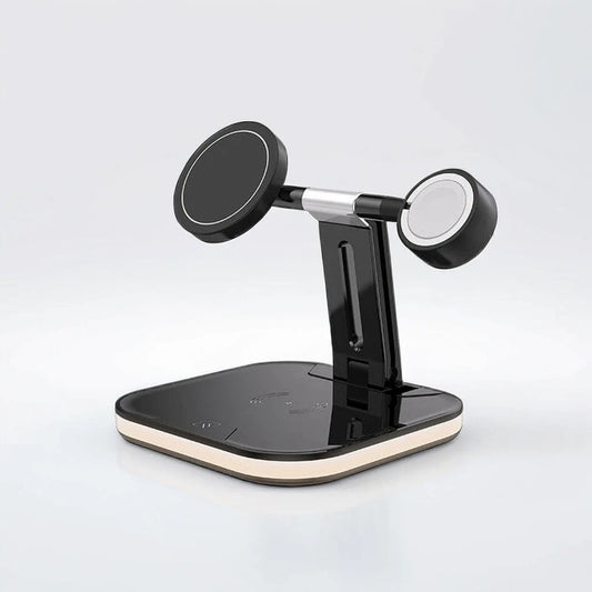 3-in-1 Magnetic Charging Station – 15W Fast Wireless Charger for Apple