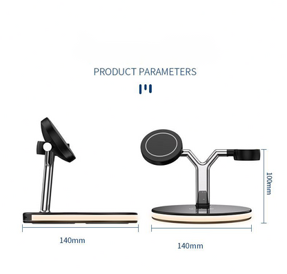 3-in-1 Magnetic Charging Station – 15W Fast Wireless Charger for Apple